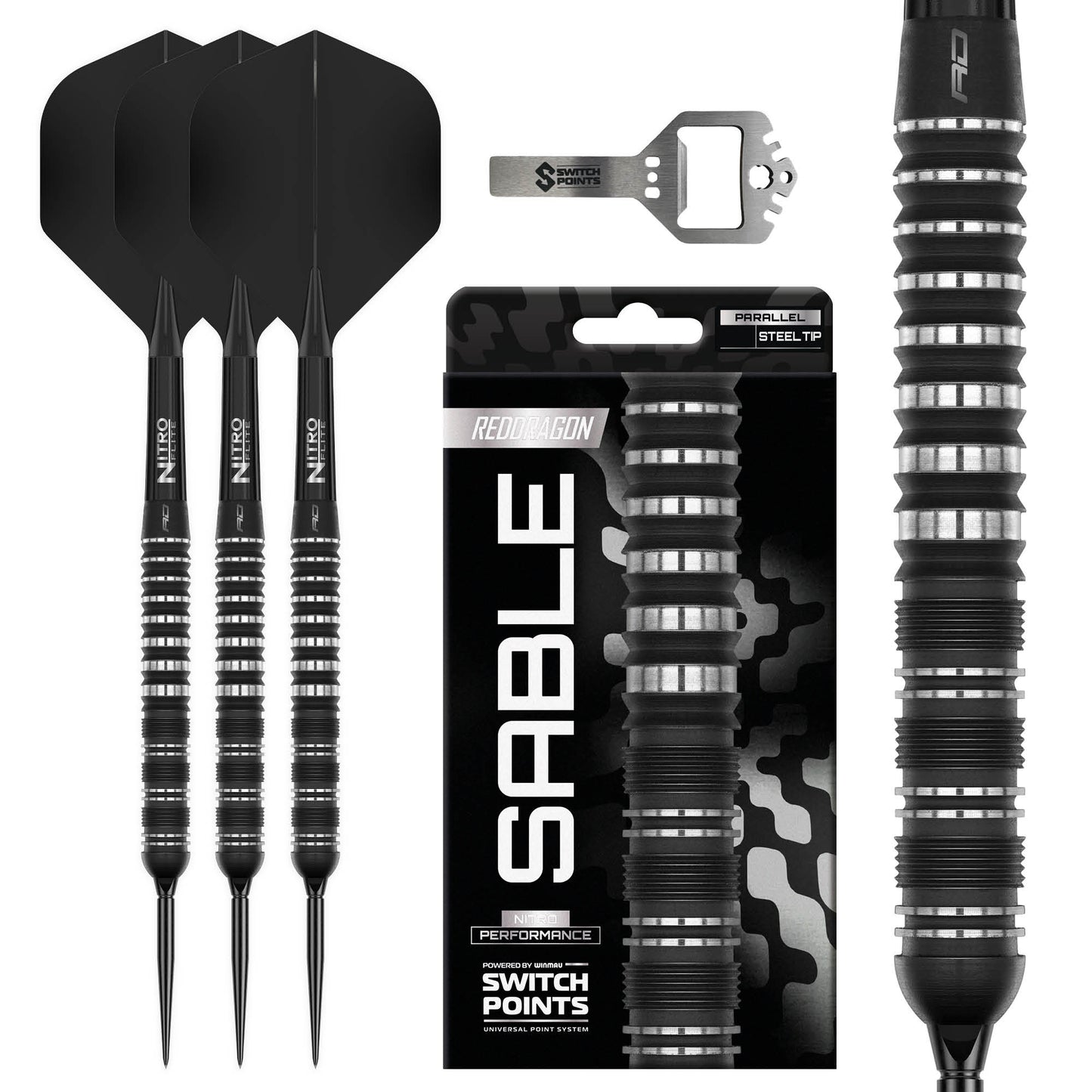 Red Dragon Sable Parallel SP Steel Tip Dart Set
