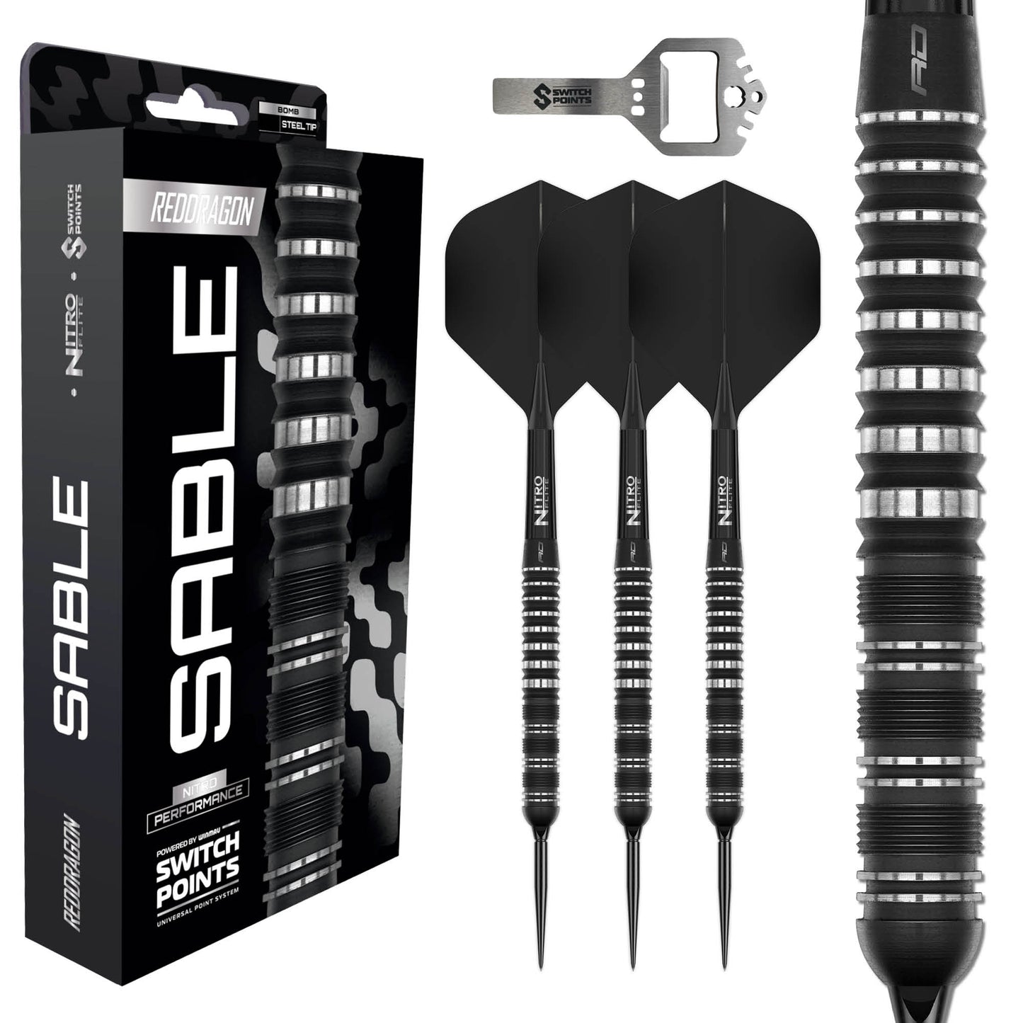 Red Dragon Sable Parallel SP Steel Tip Dart Set