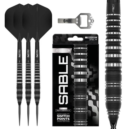 Red Dragon Sable Torpedo Steel Tip Dart Set