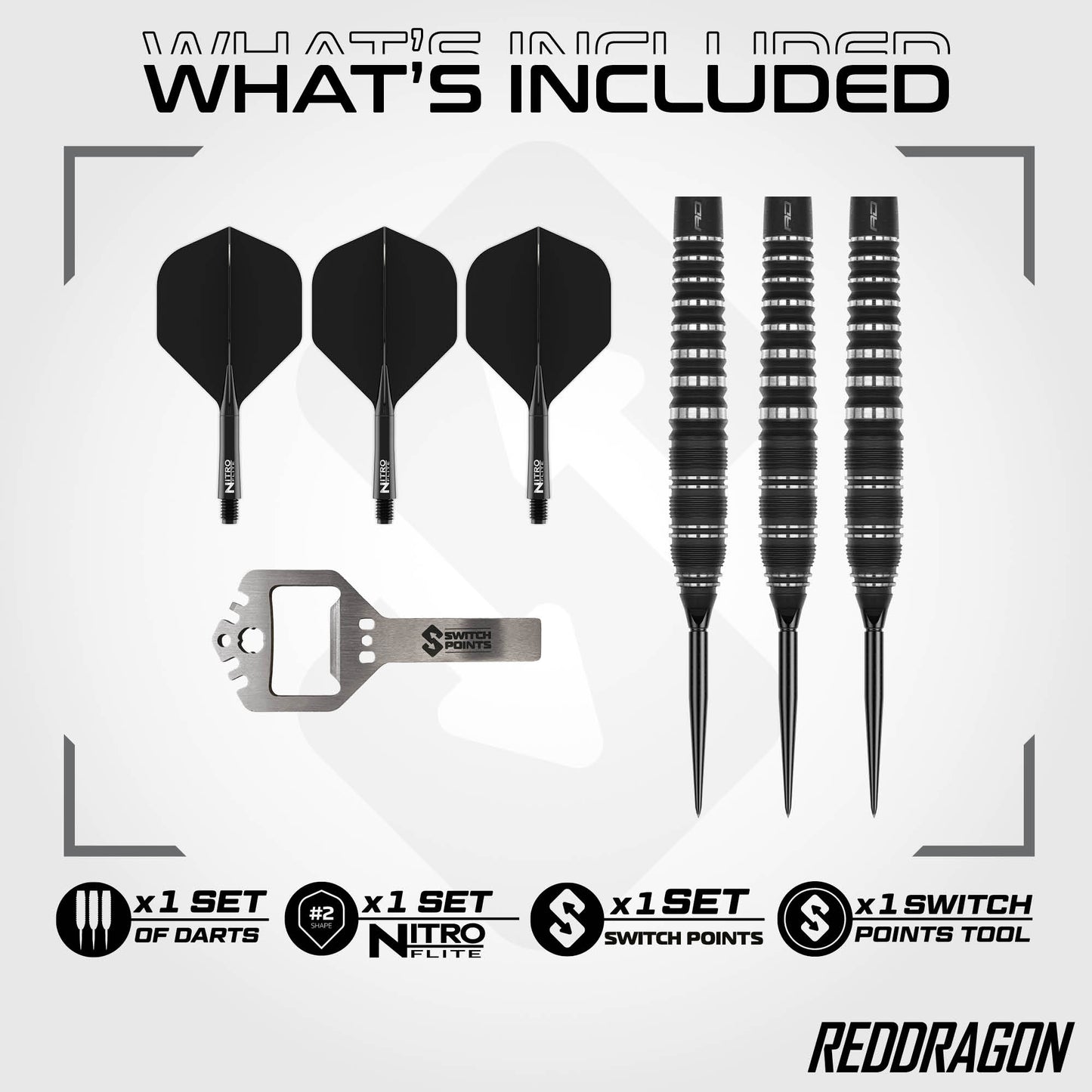 Red Dragon Sable Torpedo Steel Tip Dart Set