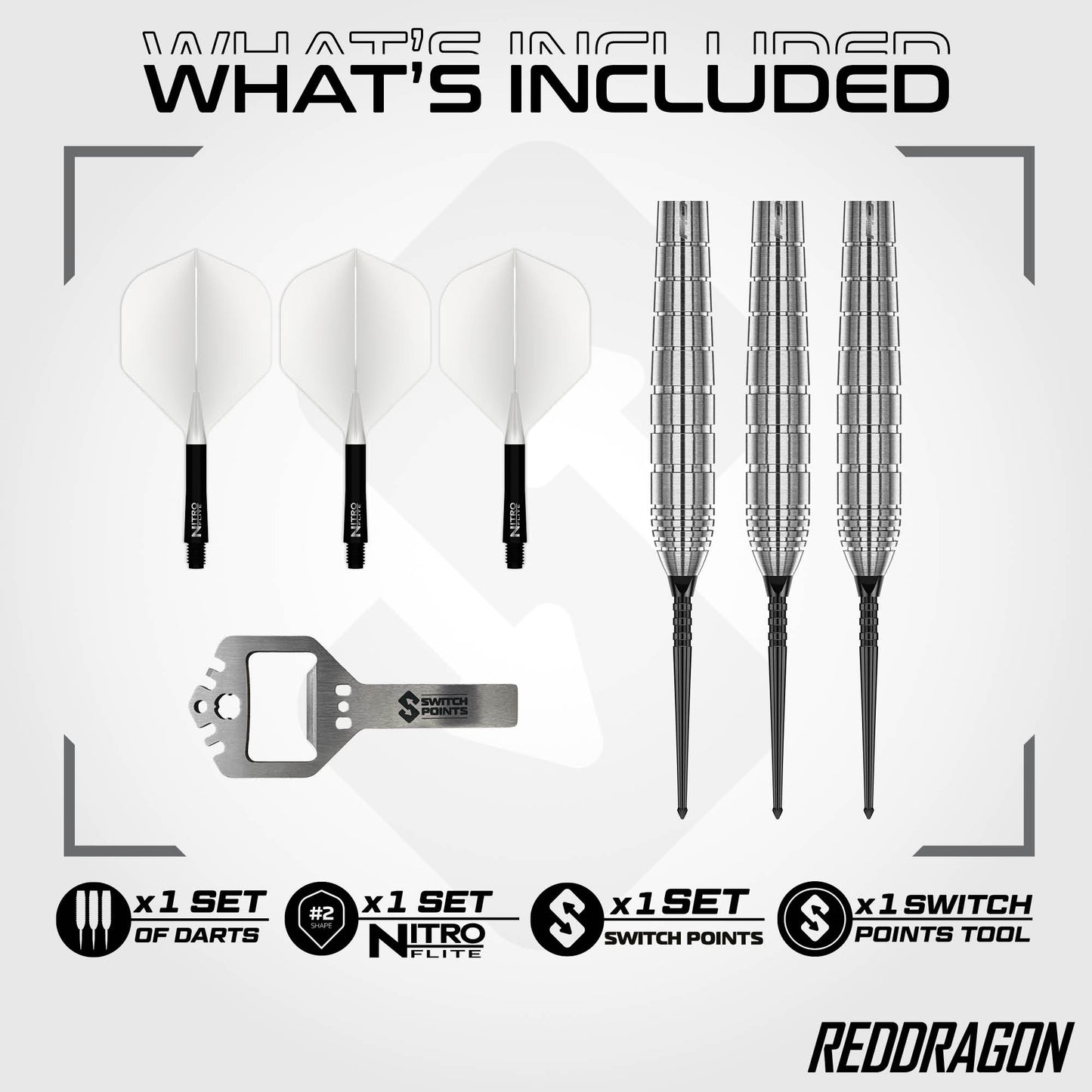 Red Dragon Luke Humphries TX1 Switch Point Steel Tip Dart Set
