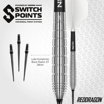 Red Dragon Luke Humphries TX1 Switch Point Steel Tip Dart Set