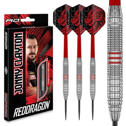 Red Dragon Jonny Clayton Brass Steel Tip Dart Set