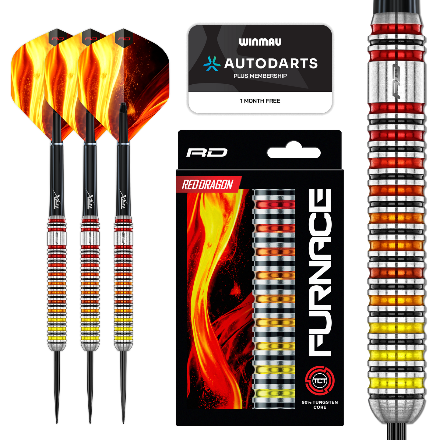 Red Dragon Furnace 90% Tungsten Core Steel Tip Dart Set