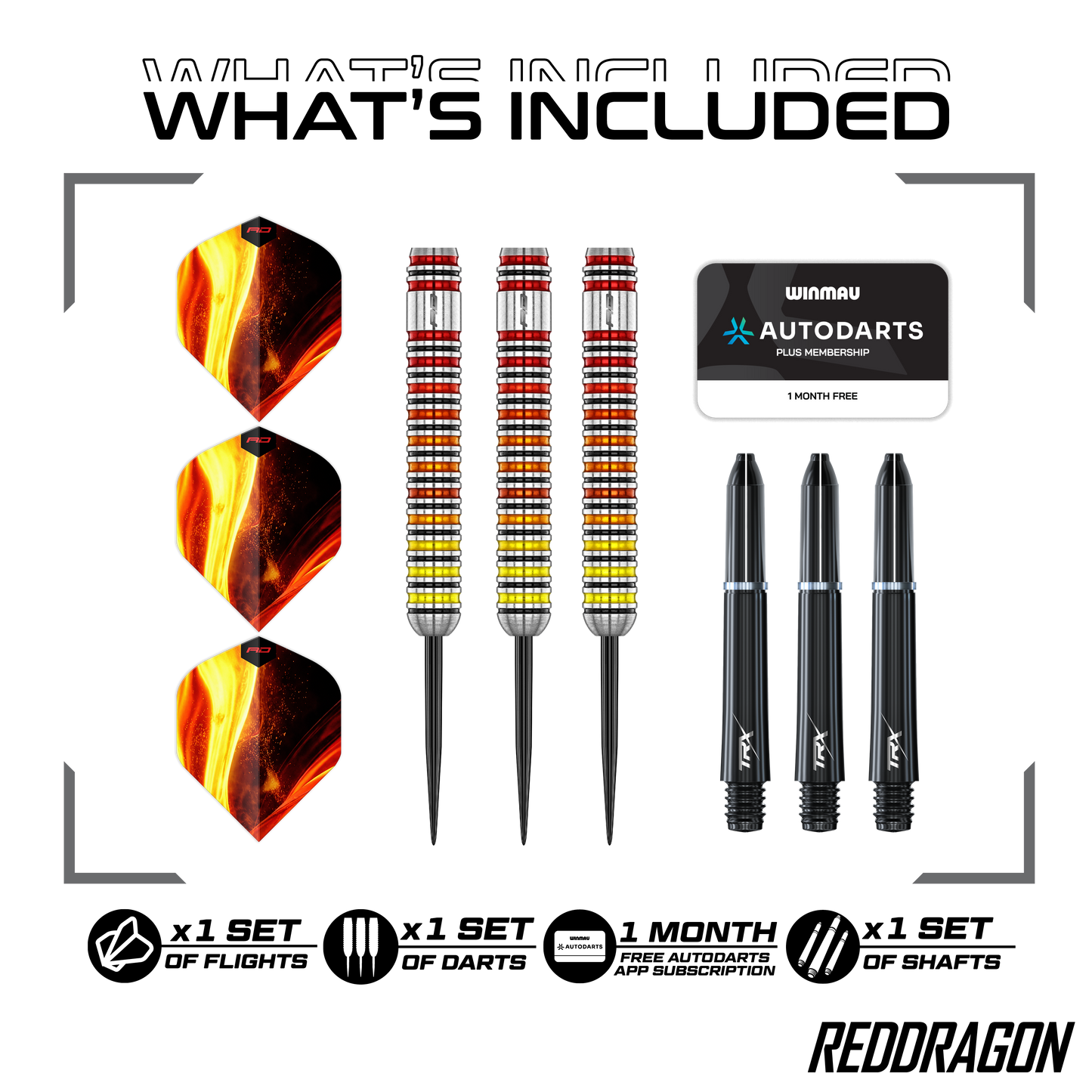 Red Dragon Furnace 90% Tungsten Core Steel Tip Dart Set