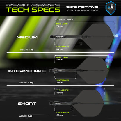 Winmau Fusion Black No2 Integrated Flight & Shaft