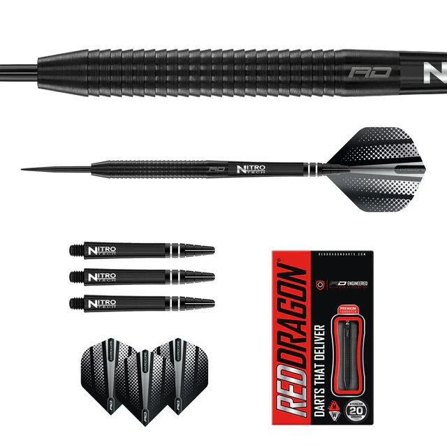 Red Dragon Razor Edge Black 85% Tungsten Steel Tip Dart Set
