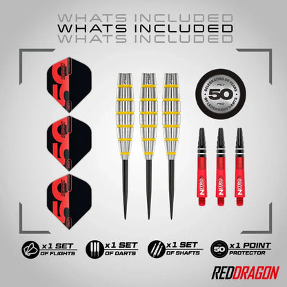 Red Dragon 50 Anniversary Chunky Stumpy 3 85% Tungsten Steel Tip Dart Set