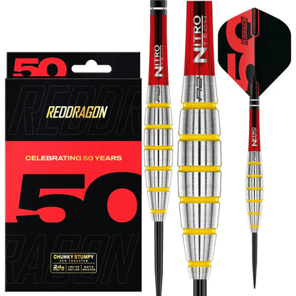 Red Dragon 50 Anniversary Chunky Stumpy 3 85% Tungsten Steel Tip Dart Set