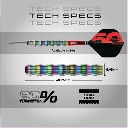 Red Dragon 50 Anniversary Shockwave 1 90% Tungsten Steel Tip Dart Set