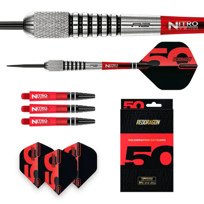 Red Dragon 50 Anniversary Flightmaster Torpedo 2 80% Tungsten Steel Tip Dart Set