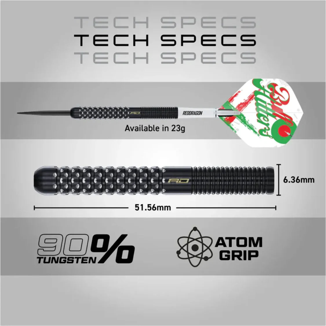 Red Dragon Bullhitters 90% Tungsten Steel Tip Dart Set