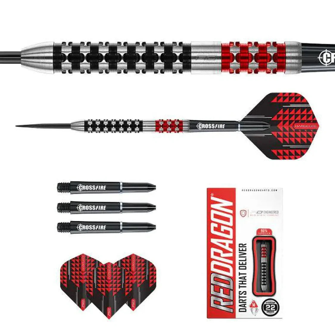 Red Dragon Crossfire 90% Tungsten Steel Tip Dart Set