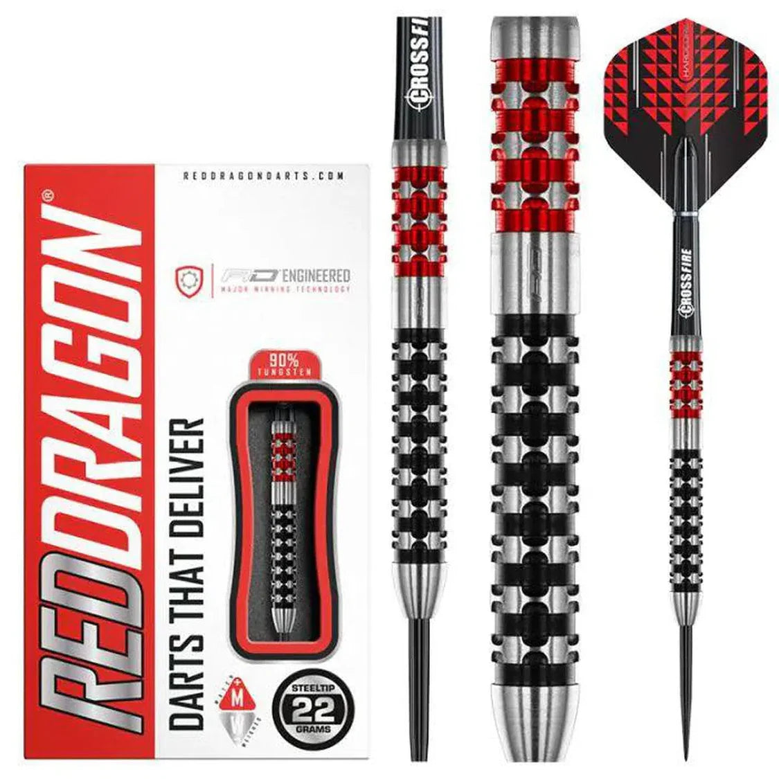 Red Dragon Crossfire 90% Tungsten Steel Tip Dart Set