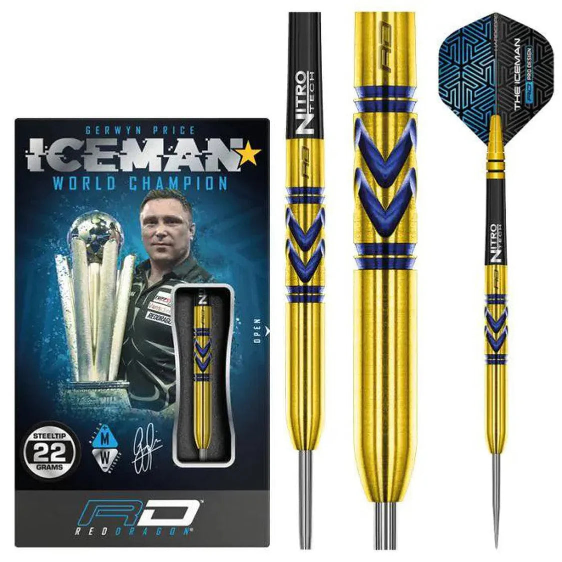Red Dragon Gerwyn Price Avalanche Gold 90% Tungsten Steel Tip Dart Set