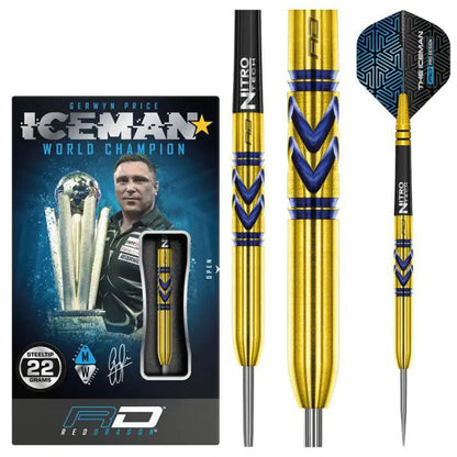 Red Dragon Gerwyn Price Avalanche Gold 90% Tungsten Steel Tip Dart Set