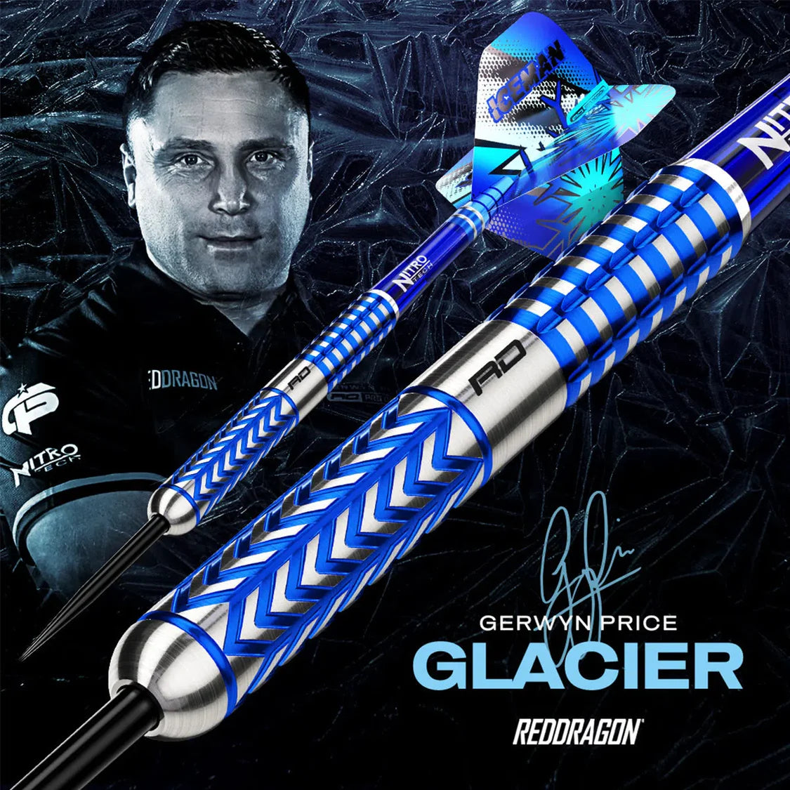 Red Dragon Gerwyn Price Glacier 90% Tungsten Steel Tip Dart Set