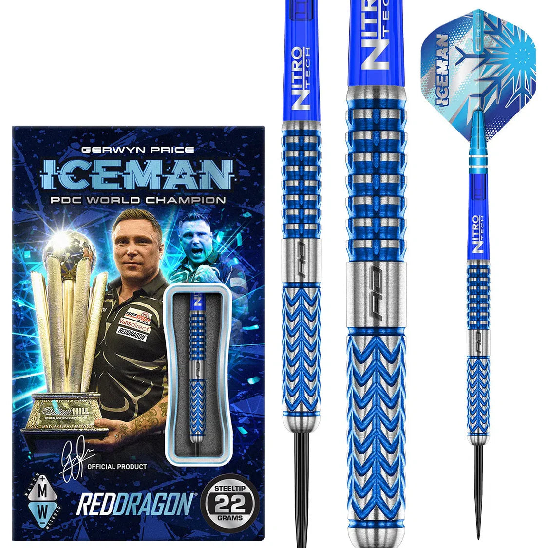 Red Dragon Gerwyn Price Glacier 90% Tungsten Steel Tip Dart Set