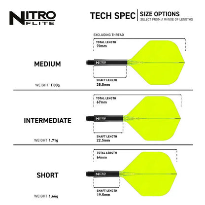 Red Dragon Nitro Flite Black Shaft and Yellow Flight