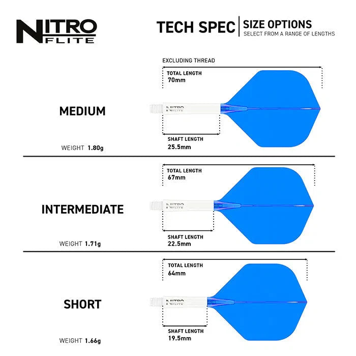 Red Dragon Nitro Flite White Shaft and Blue Flight
