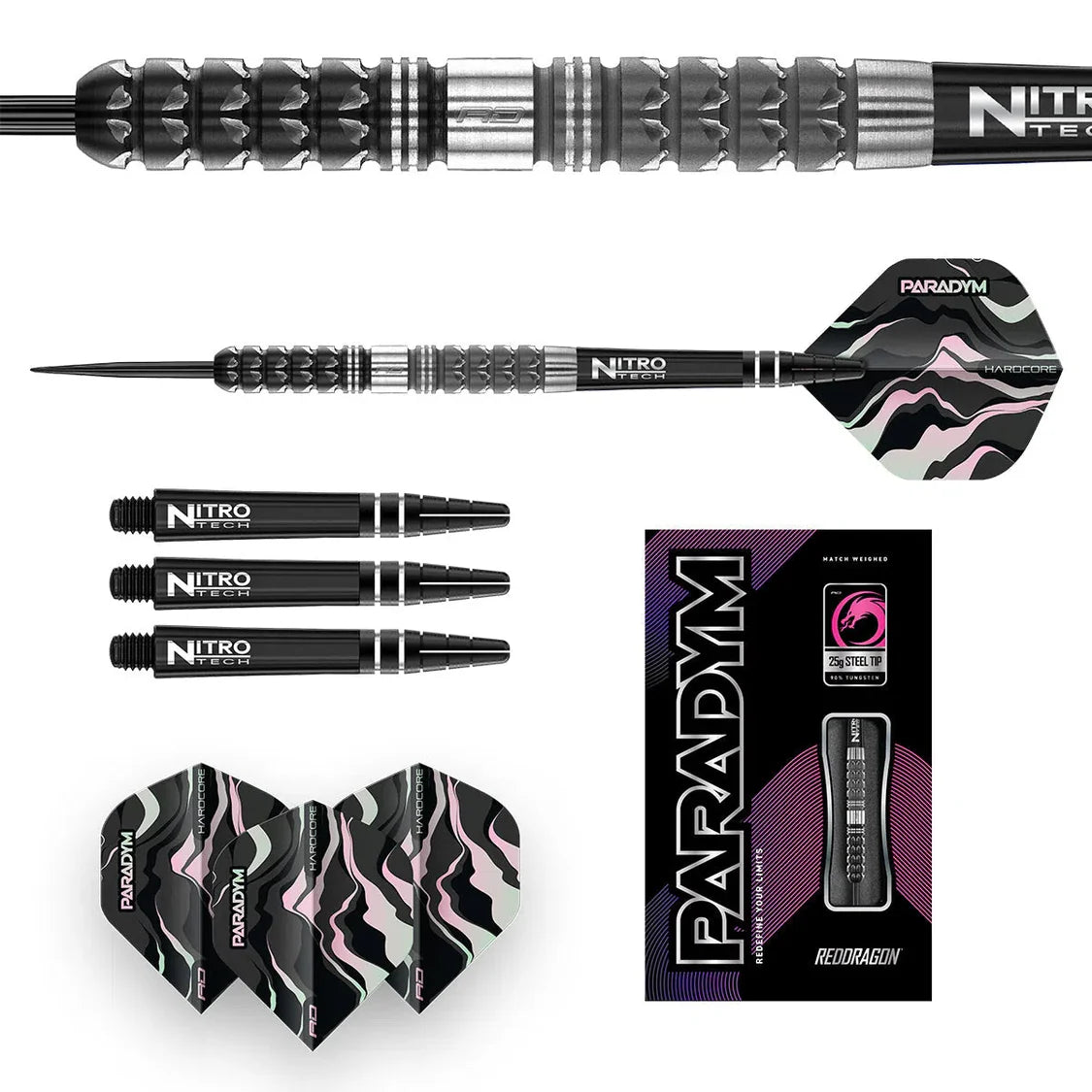 Red Dragon Paradym Tapered 90% Tungsten Steel Tip Dart Set