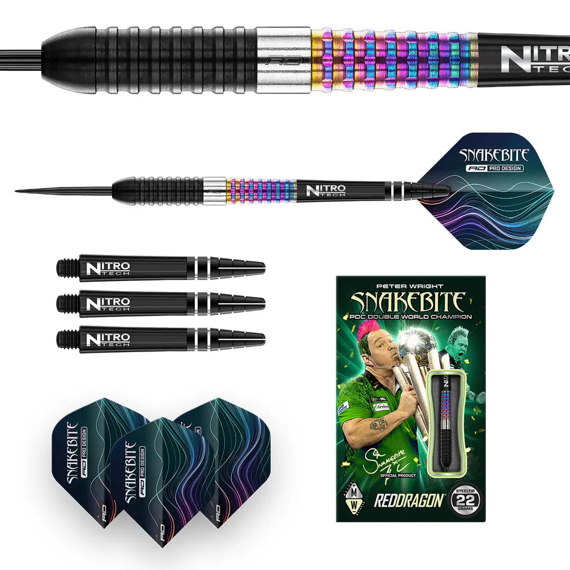 Red Dragon Peter Wright Corra 90% Tungsten Steel Tip Dart Set