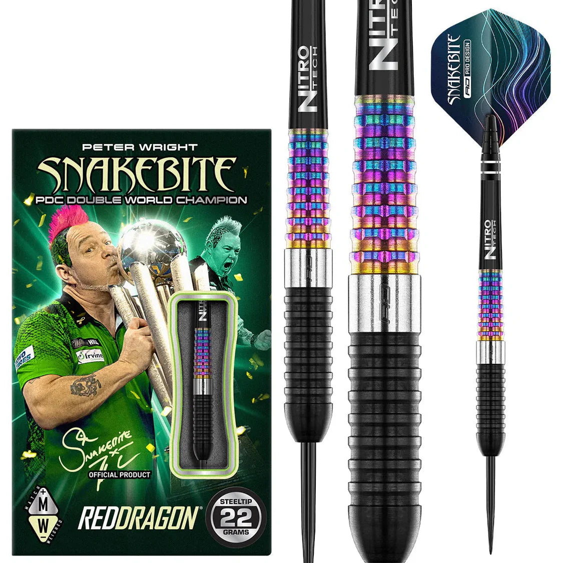 Red Dragon Peter Wright Corra 90% Tungsten Steel Tip Dart Set