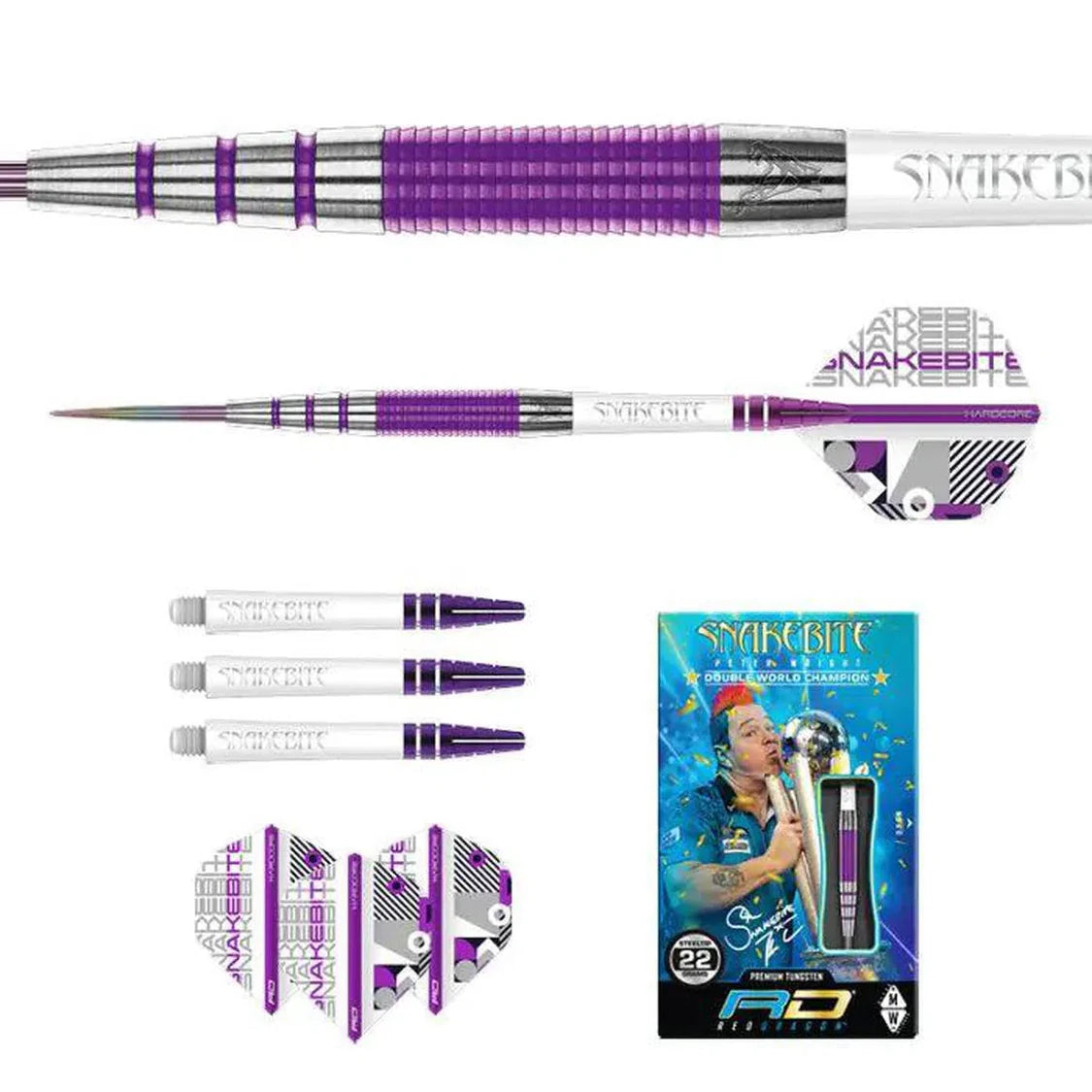 Red Dragon Peter Wright PL15 Medusa 90% Tungsten Steel Tip Dart Set