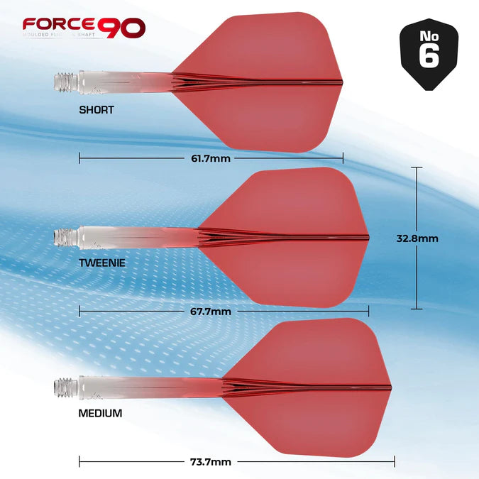 Mission Force 90 Gradient Transparent Red No6 Moulded Flight & Shaft System