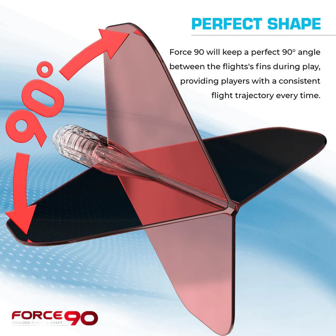 Mission Force 90 Gradient Transparent Red No6 Moulded Flight & Shaft System