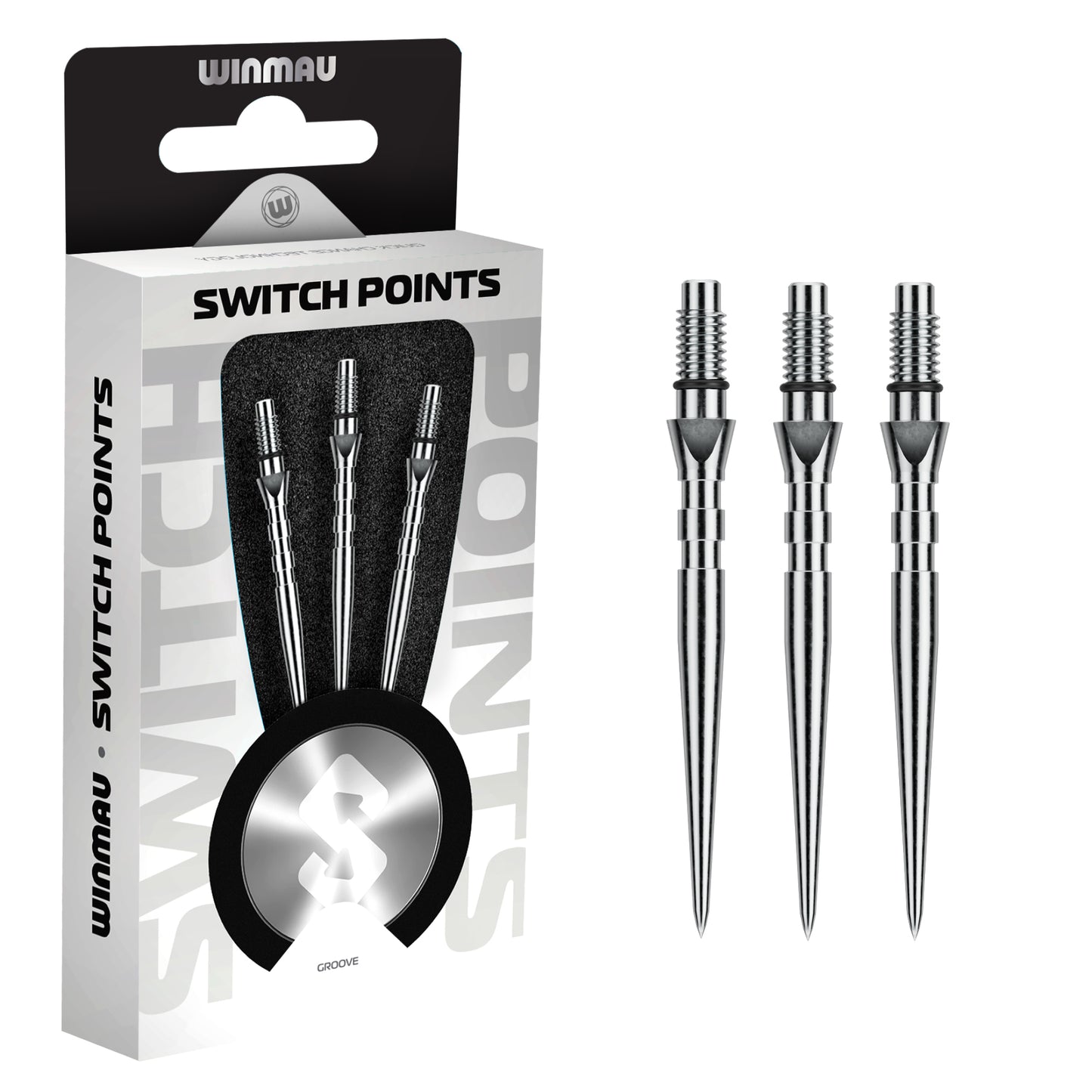 Winmau Groove Silver Effect Switch Point
