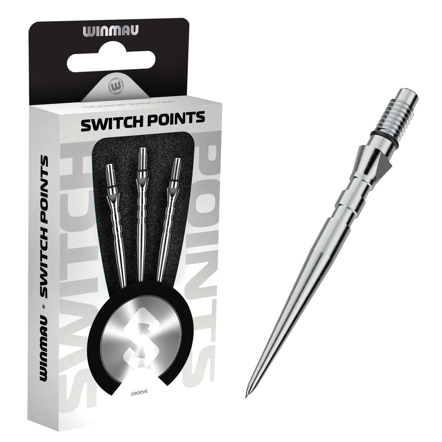 Winmau Groove Silver Effect Switch Point