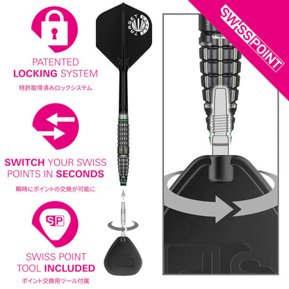 Target Japan Prime Series Scream G2 90% Tungsten Swiss Point Steel Tip Dart Set