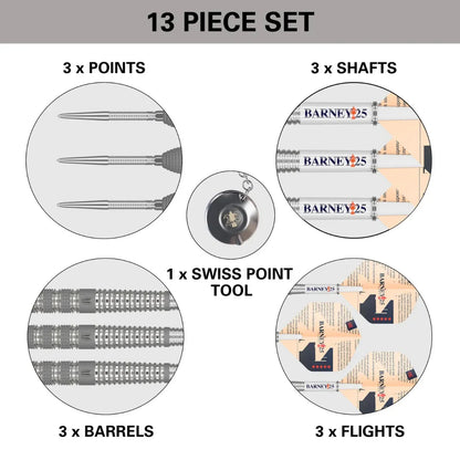 Target RVB Barney 25 95% Tungsten Swiss Point Steel Tip Dart Set