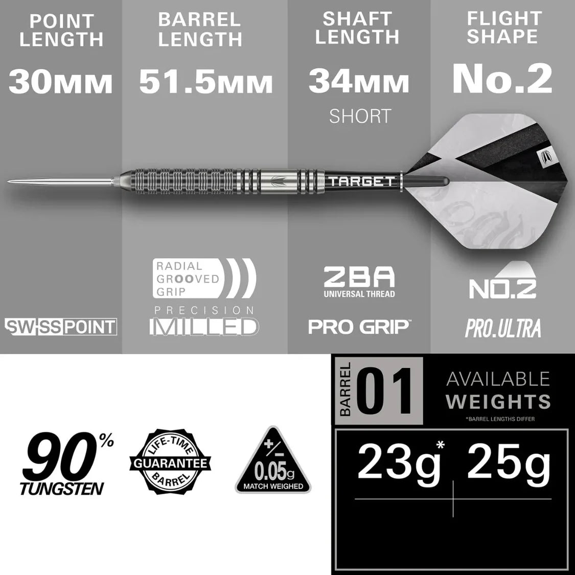 Target Beau Greaves G1 90% Tungsten Steel Tip Dart Set