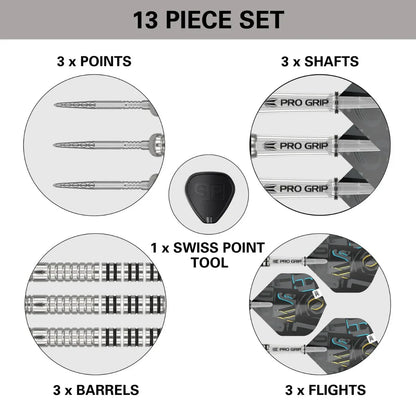 Target Chris Dobey G1 90% Tungsten Swiss Point Steel Tip Dart Set