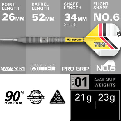 Target Gabriel Clemens G2 90% Tungsten Swiss Point Steel Tip Dart Set