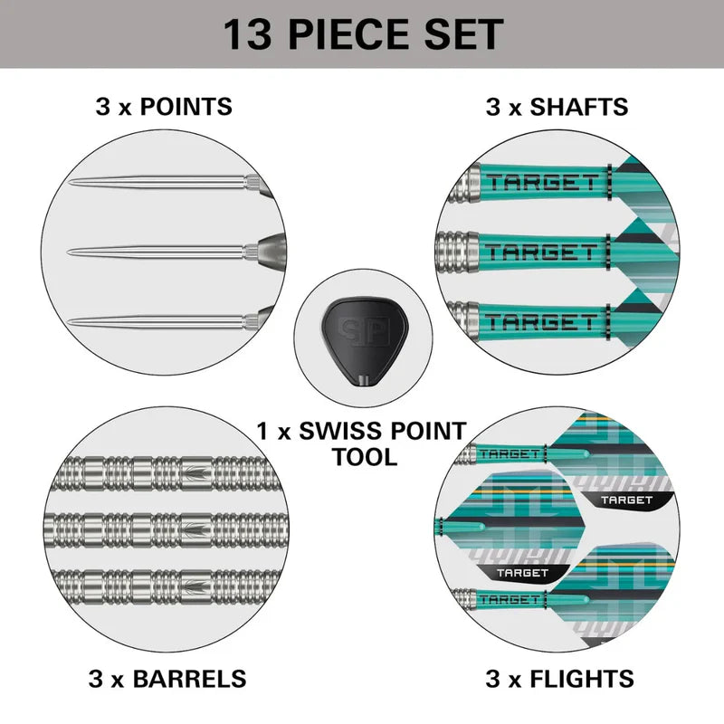Target Hydro 02 90% Tungsten Swiss Point Steel Tip Dart Set