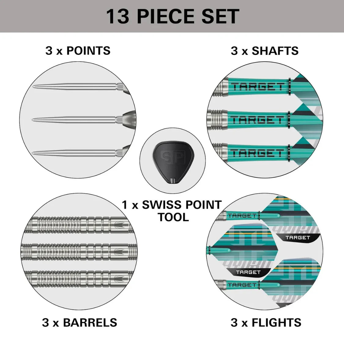 Target Hydro 03 90% Tungsten Swiss Point Steel Tip Dart Set