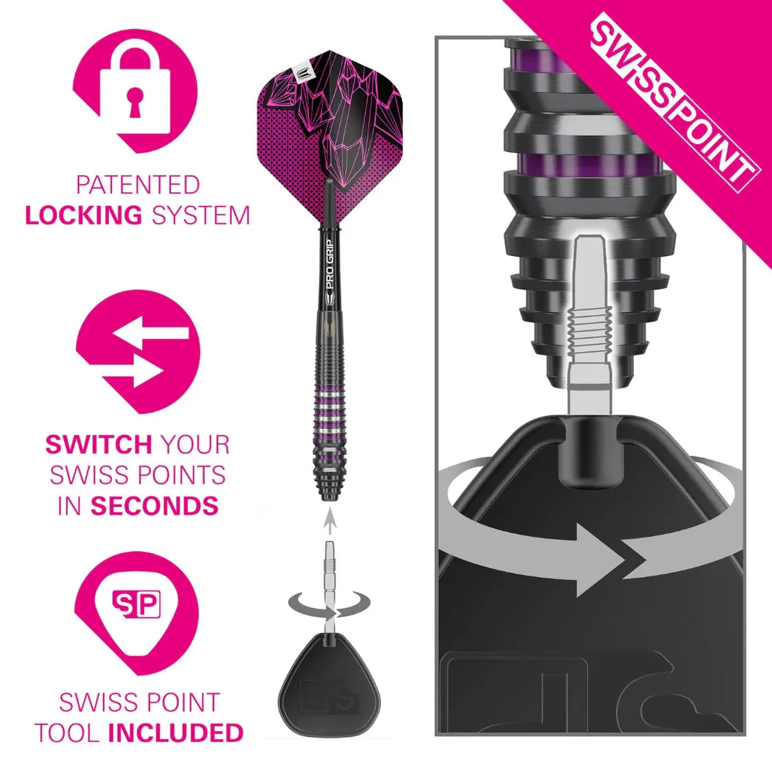 Target Lorraine Winstanley G2 90% Tungsten Swiss Point Steel Tip Dart Set