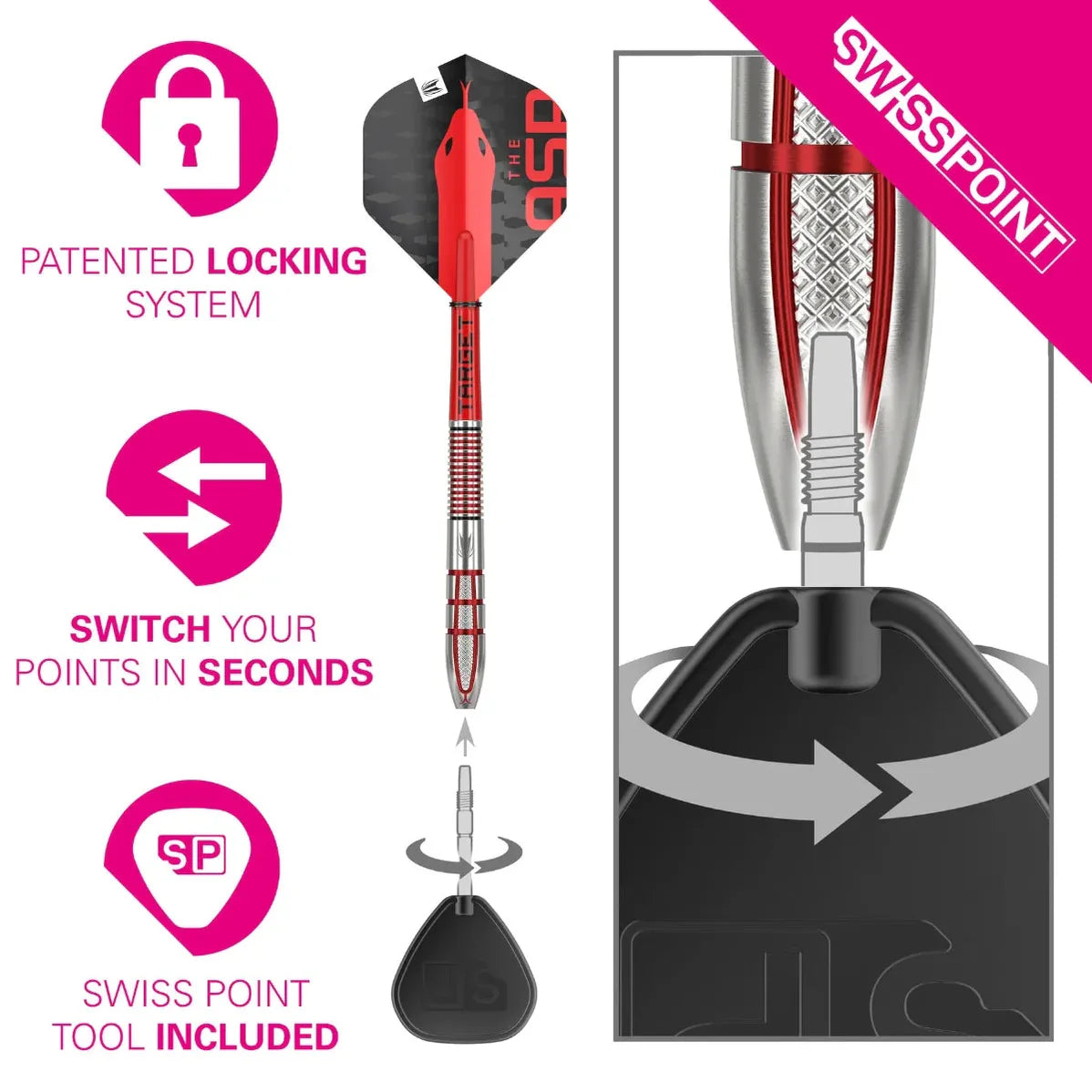 Target Nathan Aspinall G2 95% Tungsten Swiss Point Steel Tip Dart Set