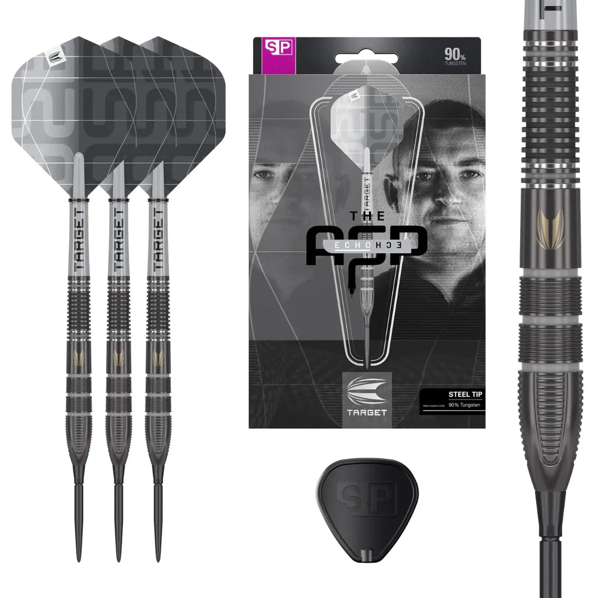 Target Nathan Aspinall x Echo 90% Tungsten Swiss Point Steel Tip Dart Set