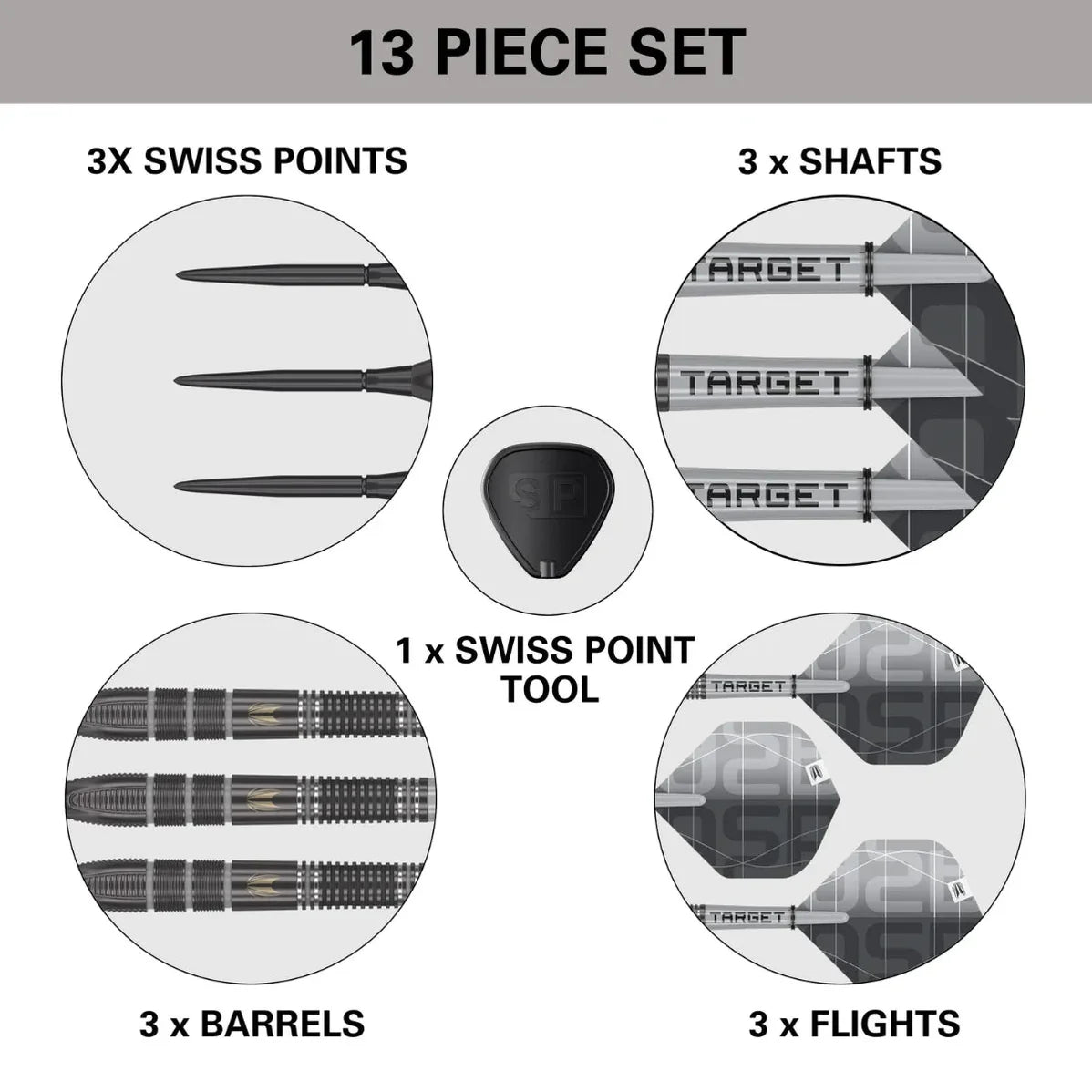 Target Nathan Aspinall x Echo 90% Tungsten Swiss Point Steel Tip Dart Set