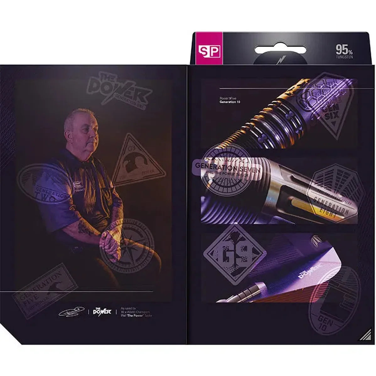 Target Phil Taylor Power 9Five G10 95% Tungsten Swiss Point Steel Tip Dart Set