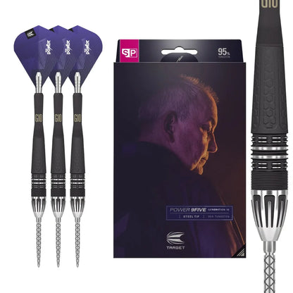 Target Phil Taylor Power 9Five G10 95% Tungsten Swiss Point Steel Tip Dart Set