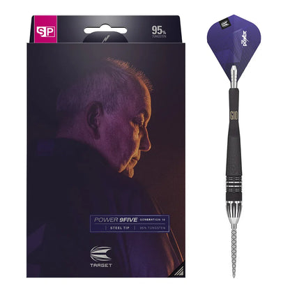 Target Phil Taylor Power 9Five G10 95% Tungsten Swiss Point Steel Tip Dart Set