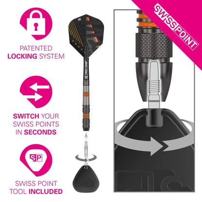 Target Raymond Van Barneveld 80% Tungsten Black Swiss Point Steel Tip Dart Set