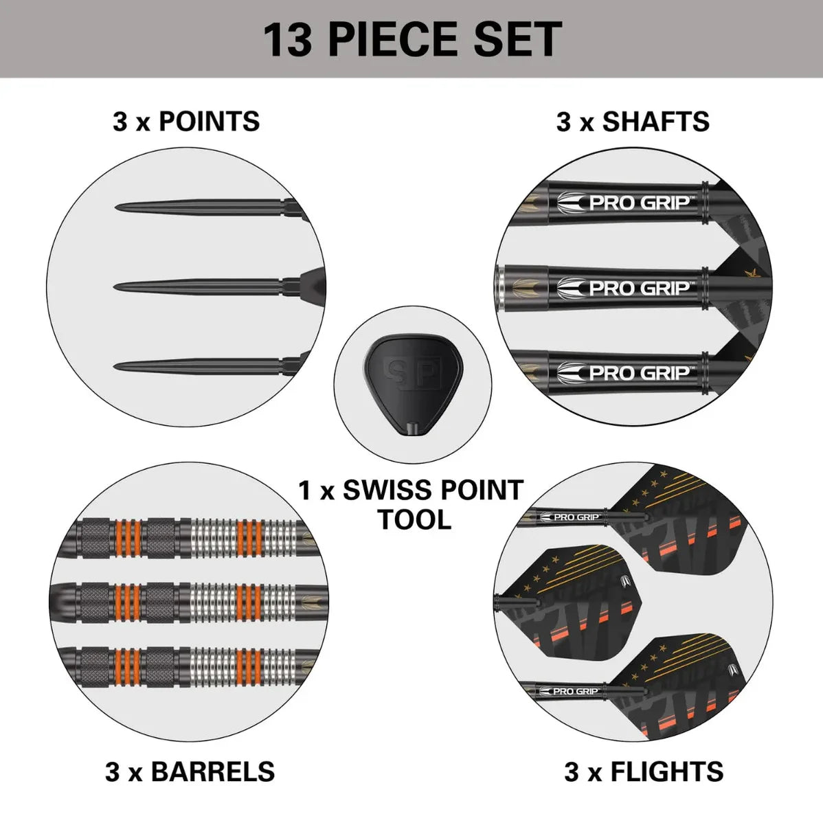 Target Raymond Van Barneveld 80% Tungsten Black Swiss Point Steel Tip Dart Set