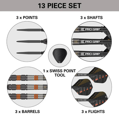Target Raymond Van Barneveld 80% Tungsten Black Swiss Point Steel Tip Dart Set