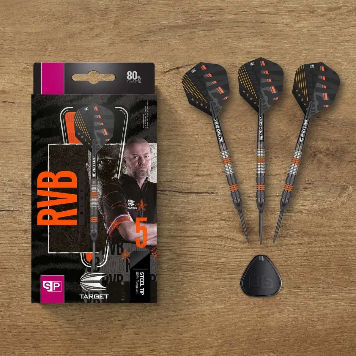 Target Raymond Van Barneveld 80% Tungsten Black Swiss Point Steel Tip Dart Set